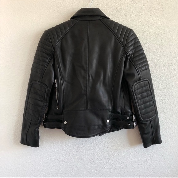 All Saints Papin Leather Biker Jacket - Picture 4 of 11